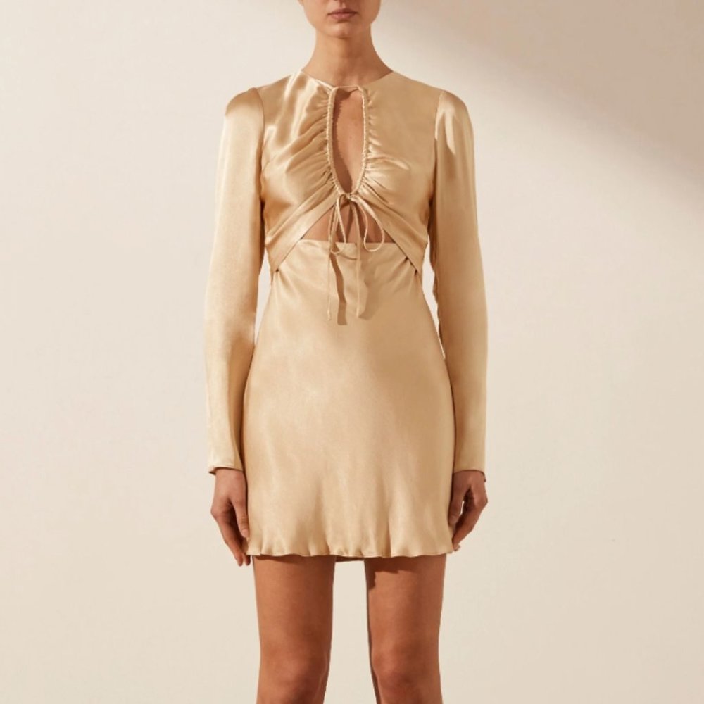 Shona Joy Long Sleeve Cut Out Mini Dress